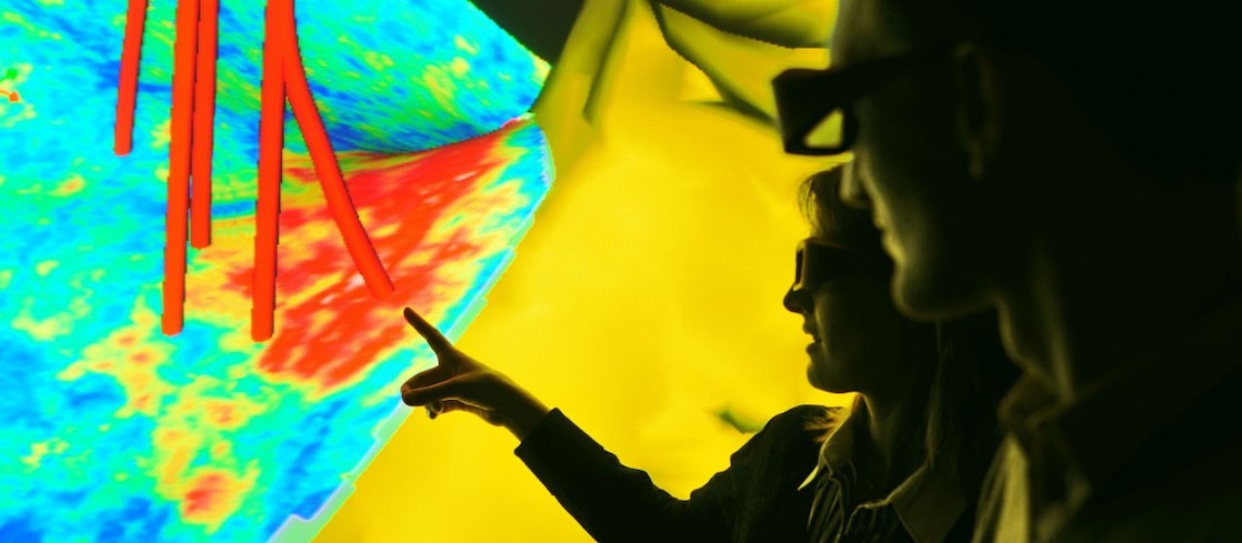 Imazh sizmik që tregon trajektore të pusit dhe se si mund të integrohen burime të ndryshme të dhënash nëntokësore